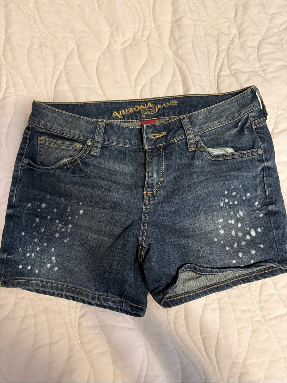 Arizona Jean Company Dark Blue Denim Paint-Splash Shorts